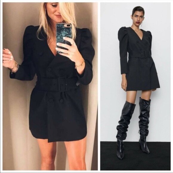 Zara Blazer mini dress size Small Black - Picture 14 of 16